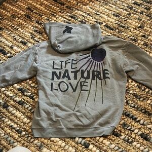 Free city Gray zip up Hoodie with Nature Graphic